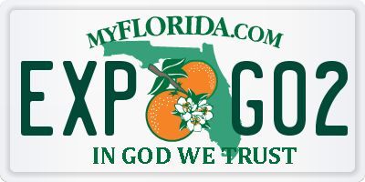 FL license plate EXPG02