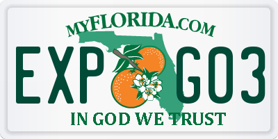 FL license plate EXPG03