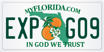 FL license plate EXPG09