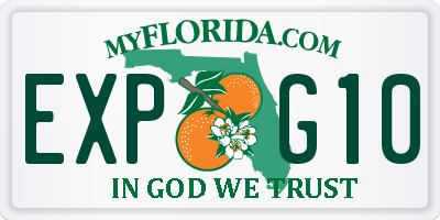FL license plate EXPG10