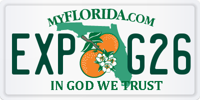FL license plate EXPG26