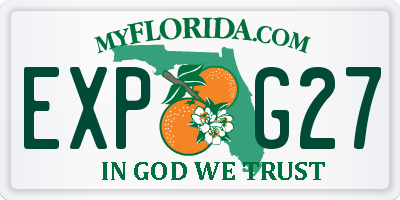FL license plate EXPG27