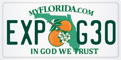 FL license plate EXPG30