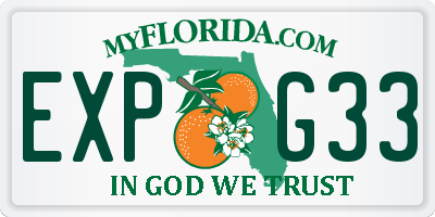FL license plate EXPG33