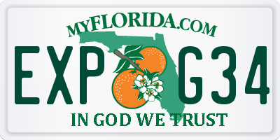 FL license plate EXPG34