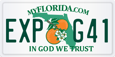 FL license plate EXPG41