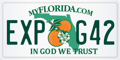 FL license plate EXPG42