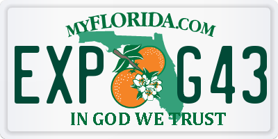 FL license plate EXPG43