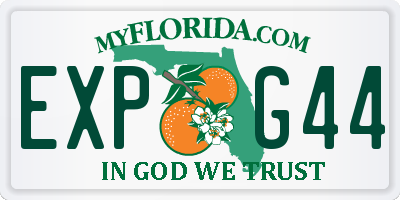 FL license plate EXPG44