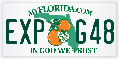 FL license plate EXPG48