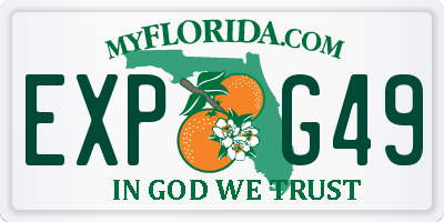 FL license plate EXPG49