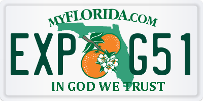 FL license plate EXPG51
