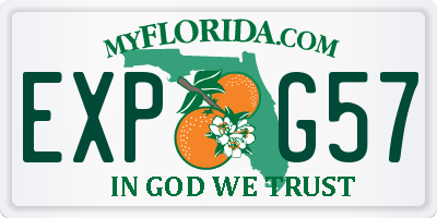 FL license plate EXPG57