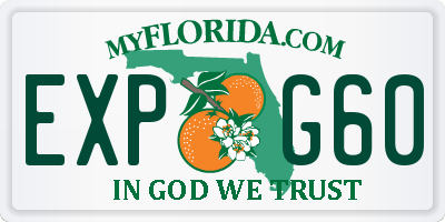 FL license plate EXPG60
