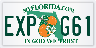 FL license plate EXPG61