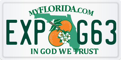 FL license plate EXPG63