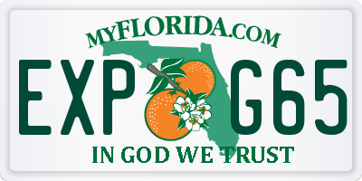 FL license plate EXPG65
