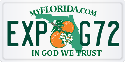 FL license plate EXPG72