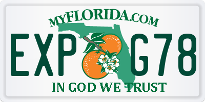 FL license plate EXPG78