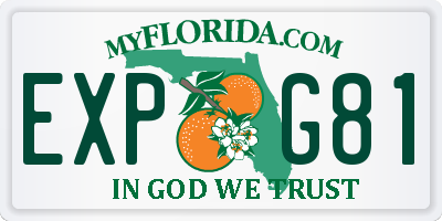 FL license plate EXPG81