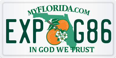 FL license plate EXPG86