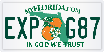 FL license plate EXPG87