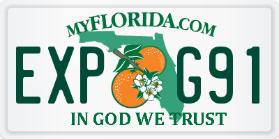 FL license plate EXPG91
