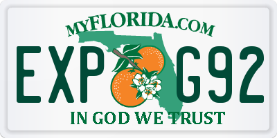 FL license plate EXPG92