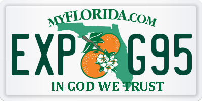 FL license plate EXPG95