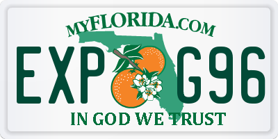 FL license plate EXPG96