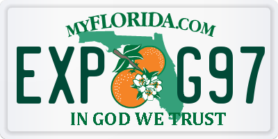 FL license plate EXPG97