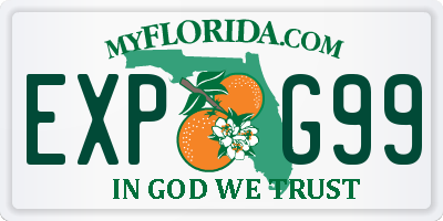 FL license plate EXPG99