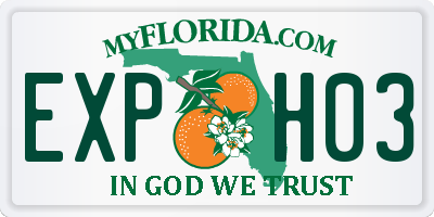 FL license plate EXPH03