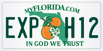 FL license plate EXPH12