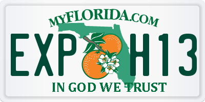 FL license plate EXPH13