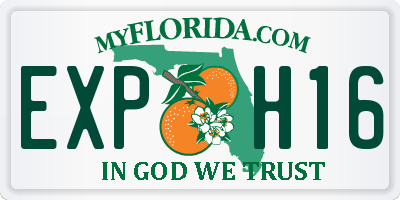 FL license plate EXPH16