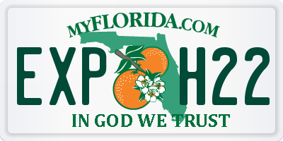 FL license plate EXPH22