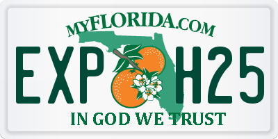 FL license plate EXPH25