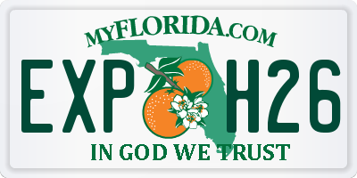 FL license plate EXPH26