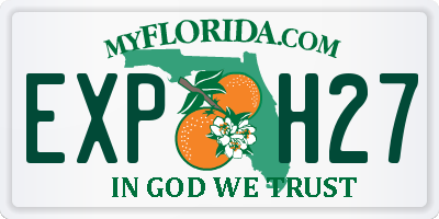 FL license plate EXPH27