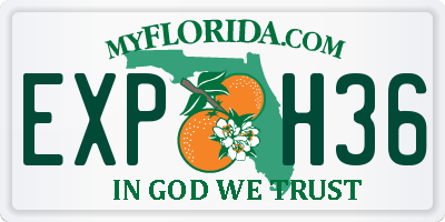 FL license plate EXPH36