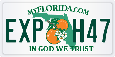 FL license plate EXPH47