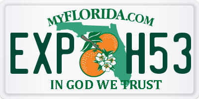 FL license plate EXPH53