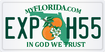 FL license plate EXPH55
