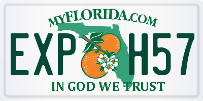 FL license plate EXPH57
