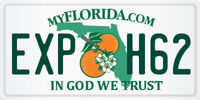 FL license plate EXPH62