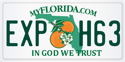 FL license plate EXPH63