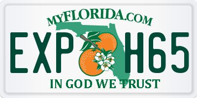 FL license plate EXPH65