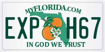 FL license plate EXPH67