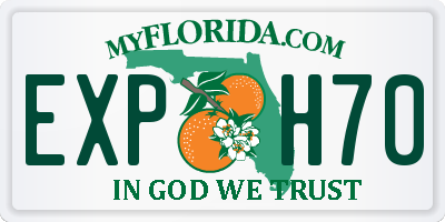 FL license plate EXPH70